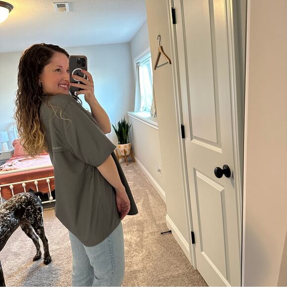 Eddie Bauer Gray Fisherman Top Large - Picture 3 of 11